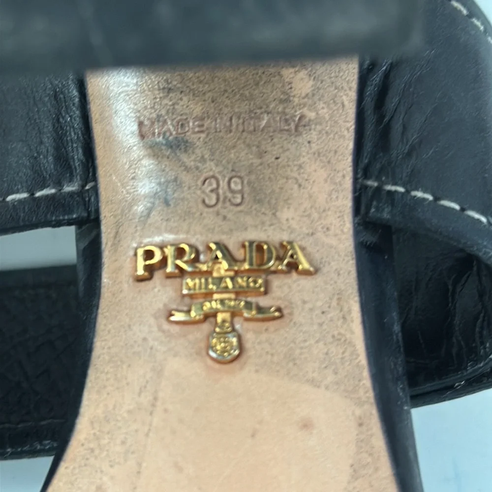 PRADA Block High Heel Sandals Sz 39 - Picture 14 of 16